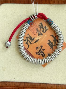 新款足银999纯银盘缠手链大小可调节六字真言盘缠原创设计送朋友