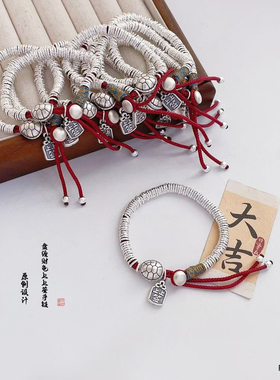 新款纯银999富甲盘缠手链女ins小众设计新款气质水晶手串女送女友