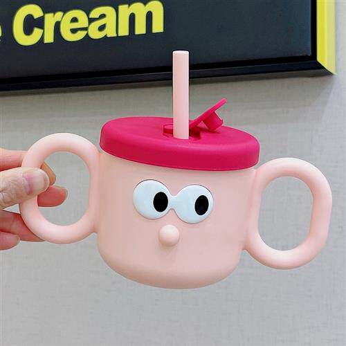 octoto水杯儿童牛奶杯带刻度家用不锈钢宝宝吸管泡奶喝水杯子防摔