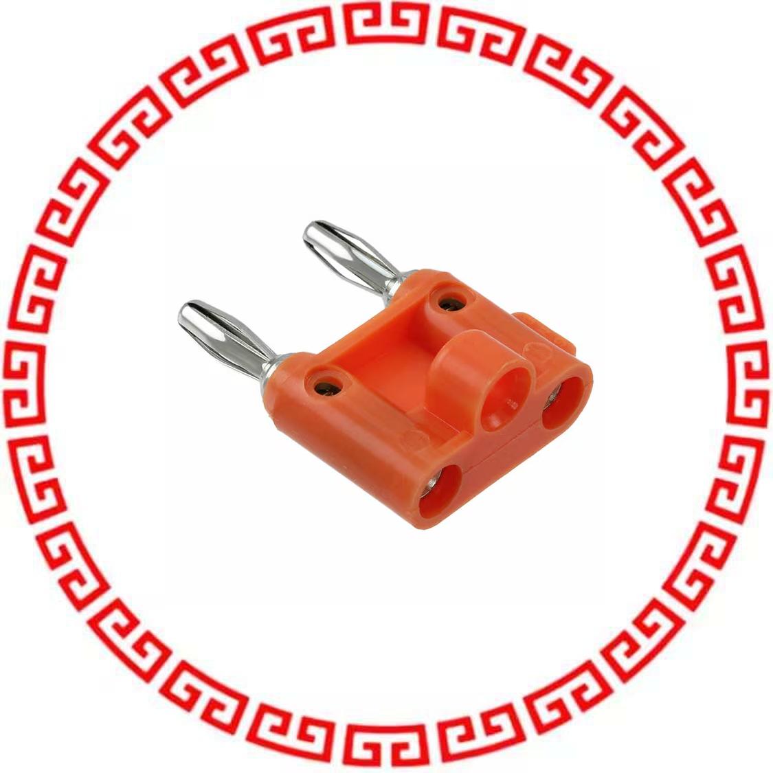 MDP-3# PLUG DBL BANANA W/WIRE GUIDE ORG