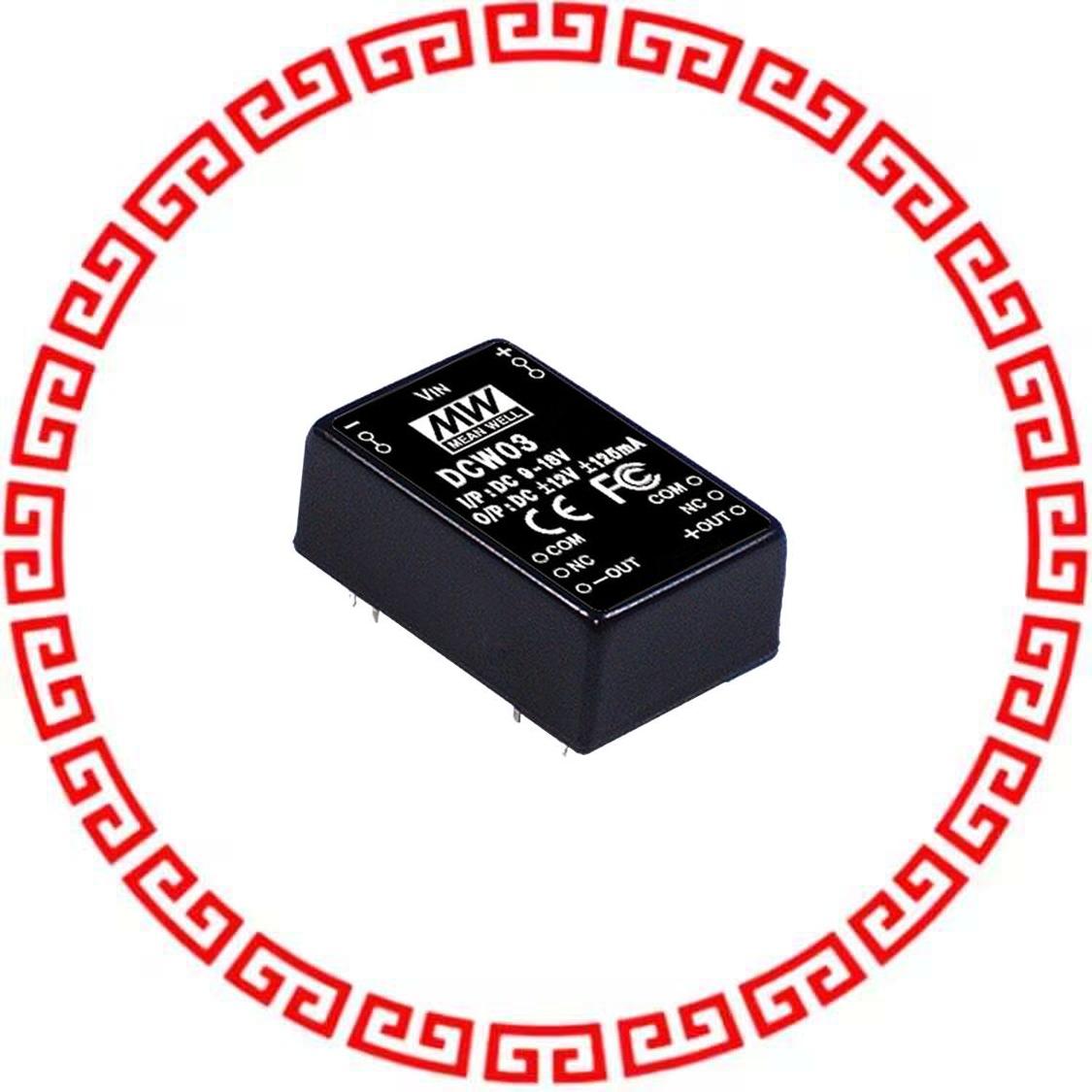 DCW03B-12 DC DC CONVERTER +/-12V 3W