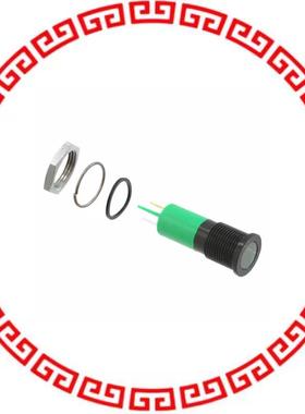 Q14F1BXXHG02E 14MM FLSH BLK CHRM HYPR GRN 2VDC