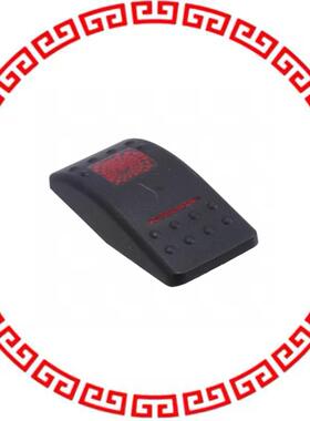 VVASC00-000 CAP ROCKER RECT BLK/RED LENS