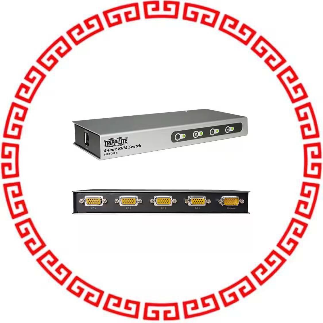 B022-004-R SWITCH KVM PS/2 4PORT W/CABLE