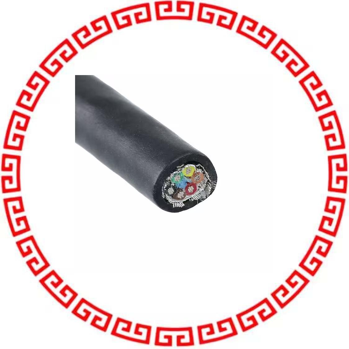 25106 BK005 CABLE 6COND 22AWG BLK SHLD 100'
