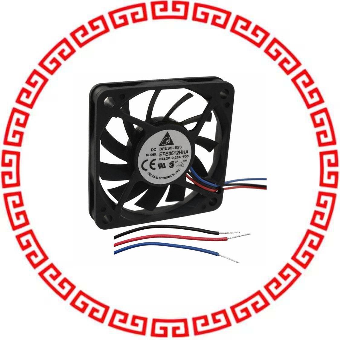 EFB0612HHA-F00 FAN AXIAL 60X10MM 12VDC WIRE