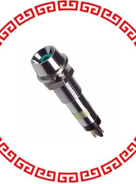 6072212120F LED PNL MT 7MM 6V CHROME GREEN