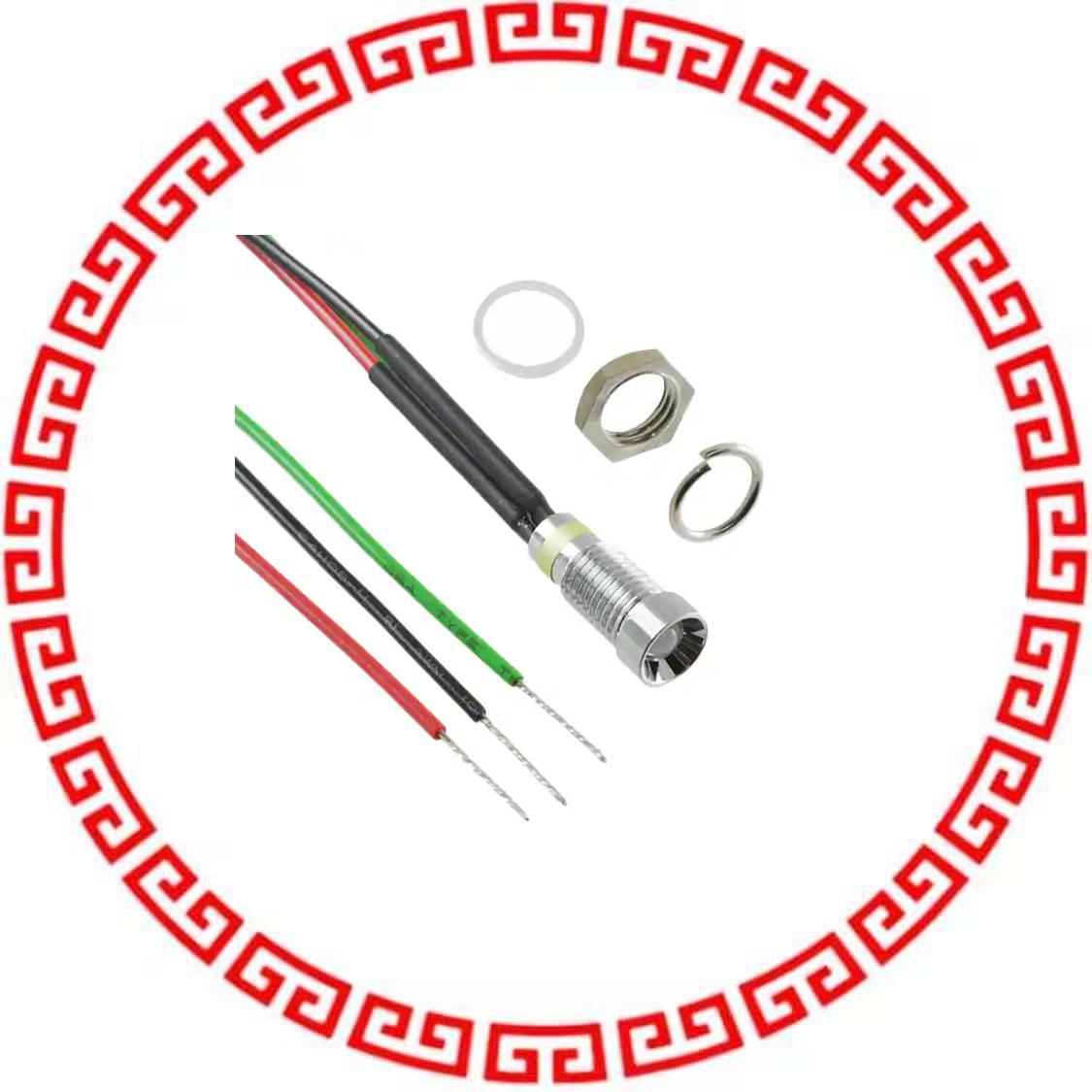 6062415130F LED PNL IND 6MM R,G 12V RECESS