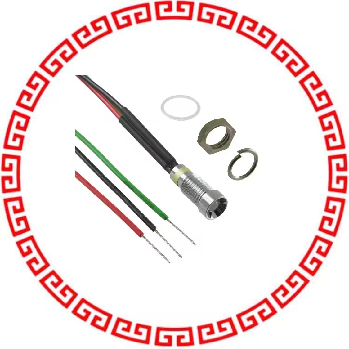 6062415110F LED PNL IND 6MM R,G 2V RECESS