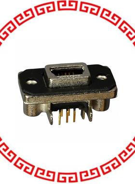 MUSBB55104 CONN RUGGED USB RCPT VERT MINI B