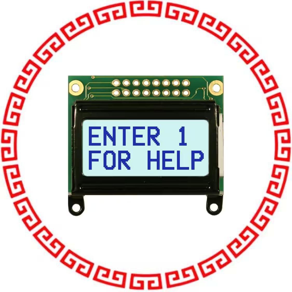 NHD-0208AZ-FSW-GBW-33V3 LCD MOD CHAR 2X8 Y/G TRANSFL STN