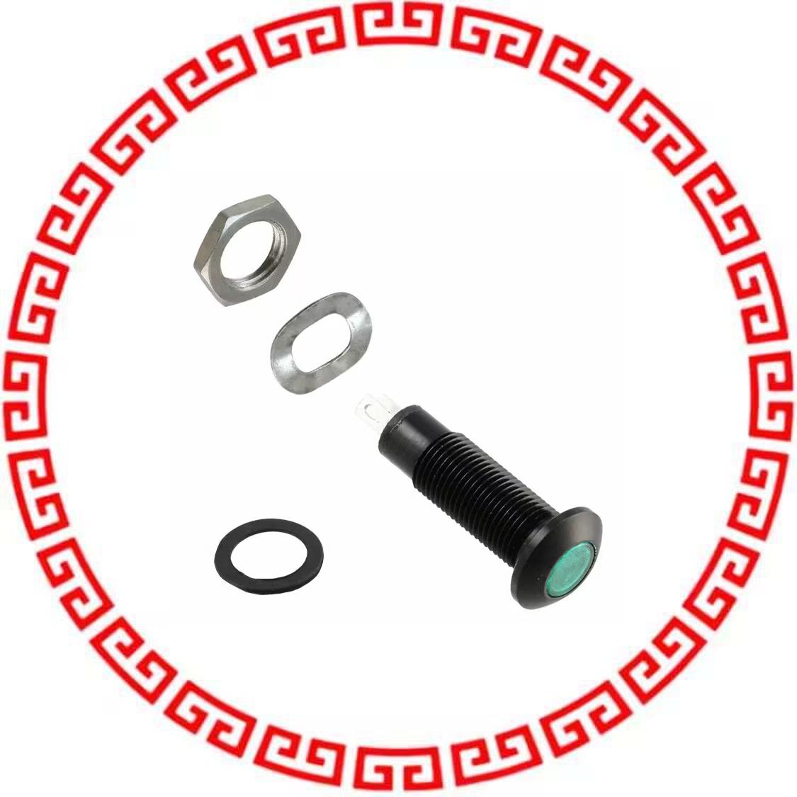 PM5-A7G28V PANEL MOUNT ASSEM 8.1MM GREEN