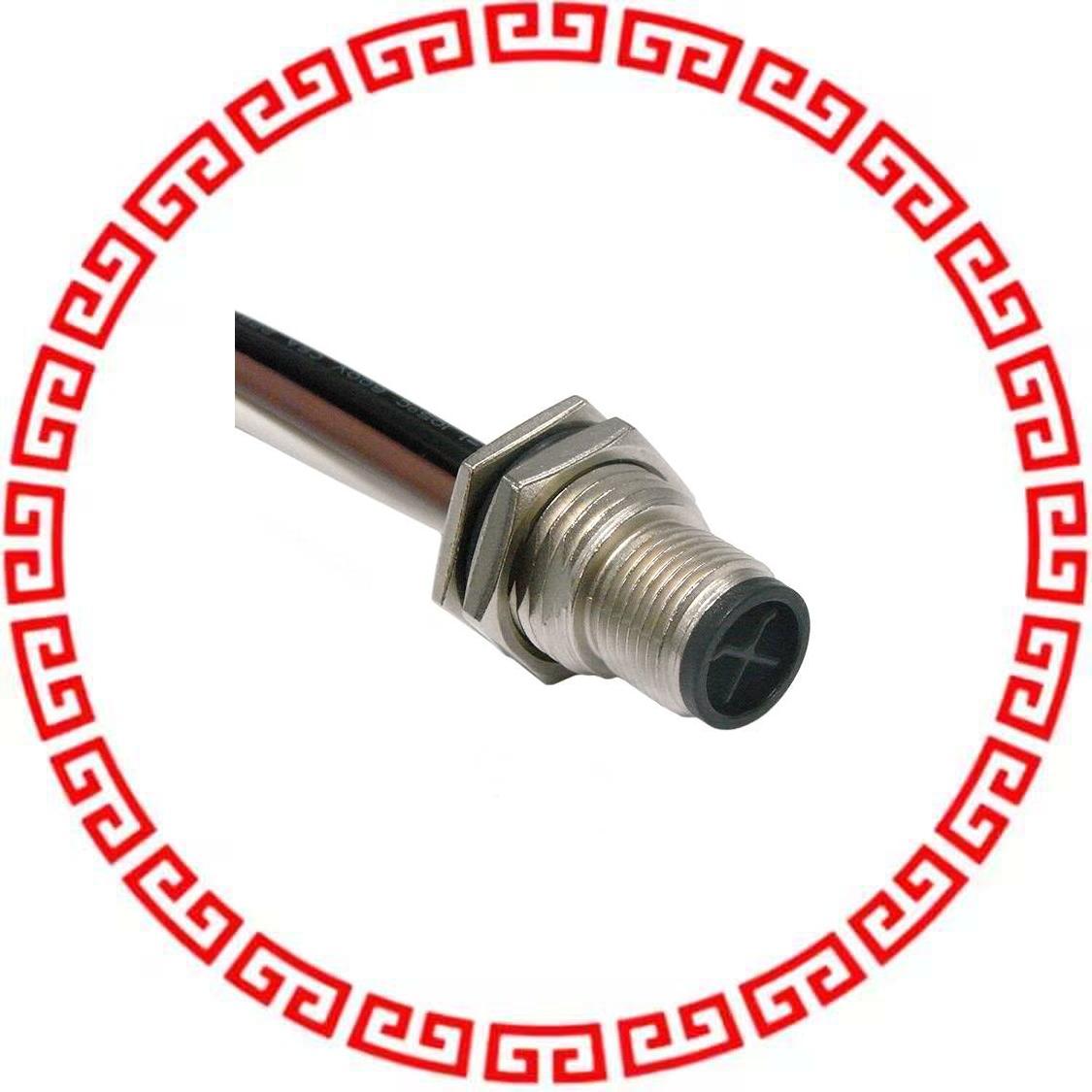 M12S-04PMMS-SF8B15 CBL MALE TO WIRE LEAD 4POS 0.49'