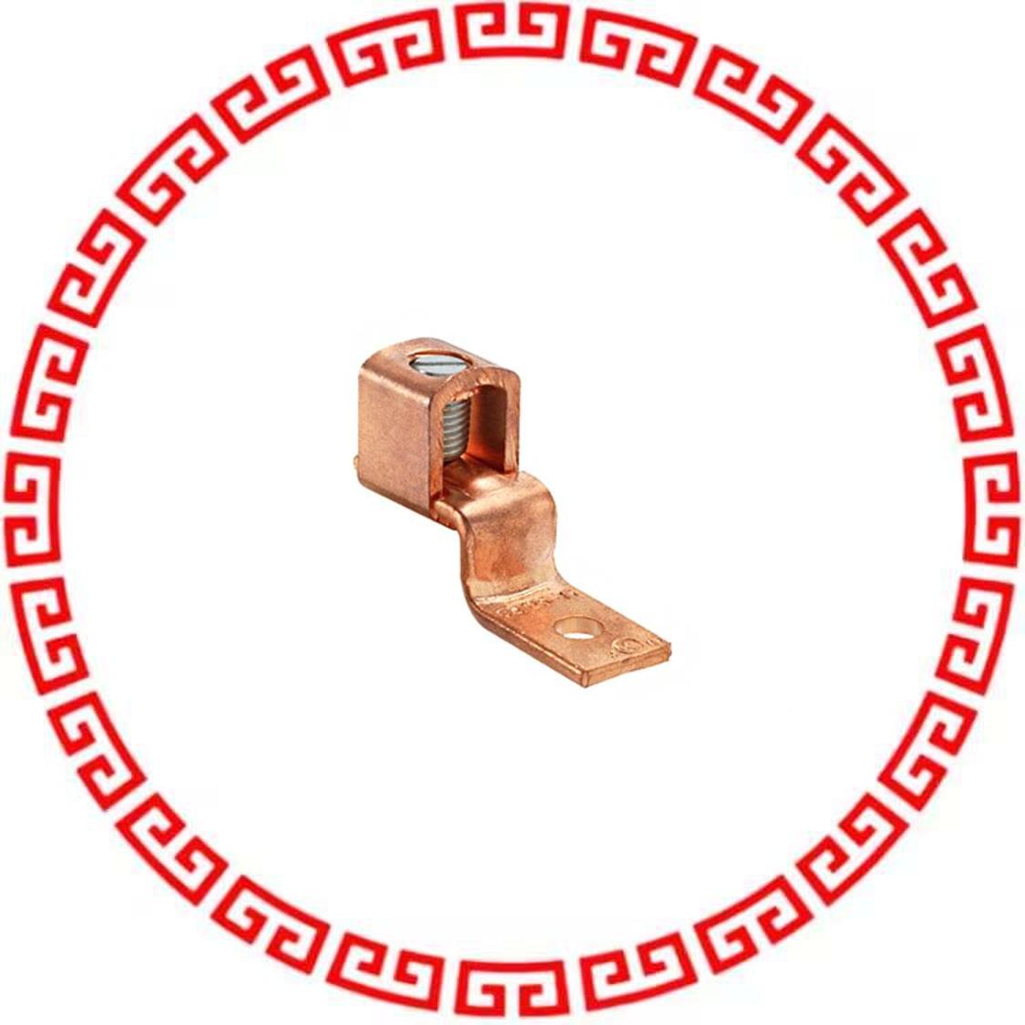 CBA70-14-CY CONN TERM RECT LUG 2-8 AWG #1/4