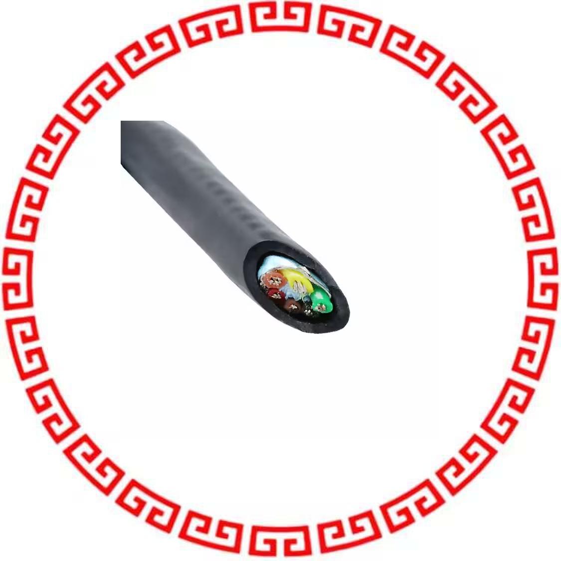 25196 BK005 CABLE 6COND 22AWG BLK SHLD 100'