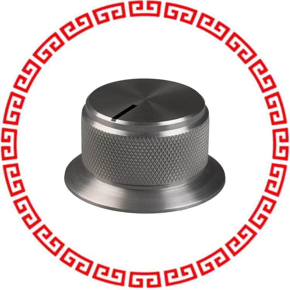 OESL-90-3-5 KNOB KNURLED W/SKRT 0.250 METAL