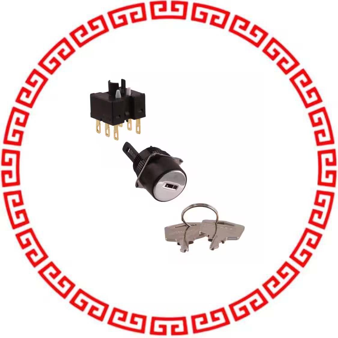 A165K-T2AL-2 SWITCH KEYLOCK 2POS DPDT 5A 125V