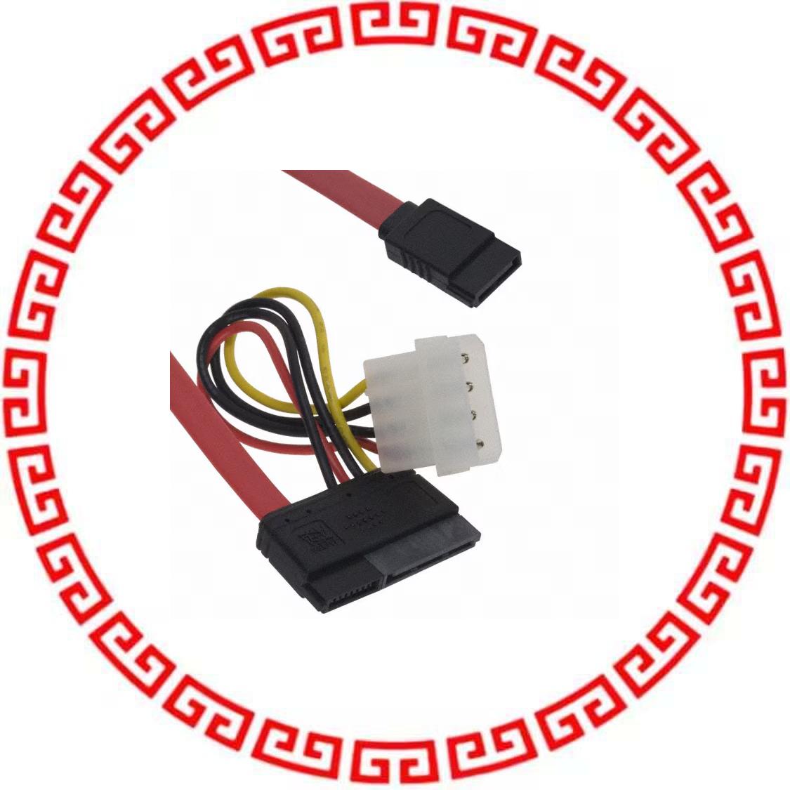 AK-SATA-SP-050 CABLE SERIAL ATA W/4POS PWR .5M