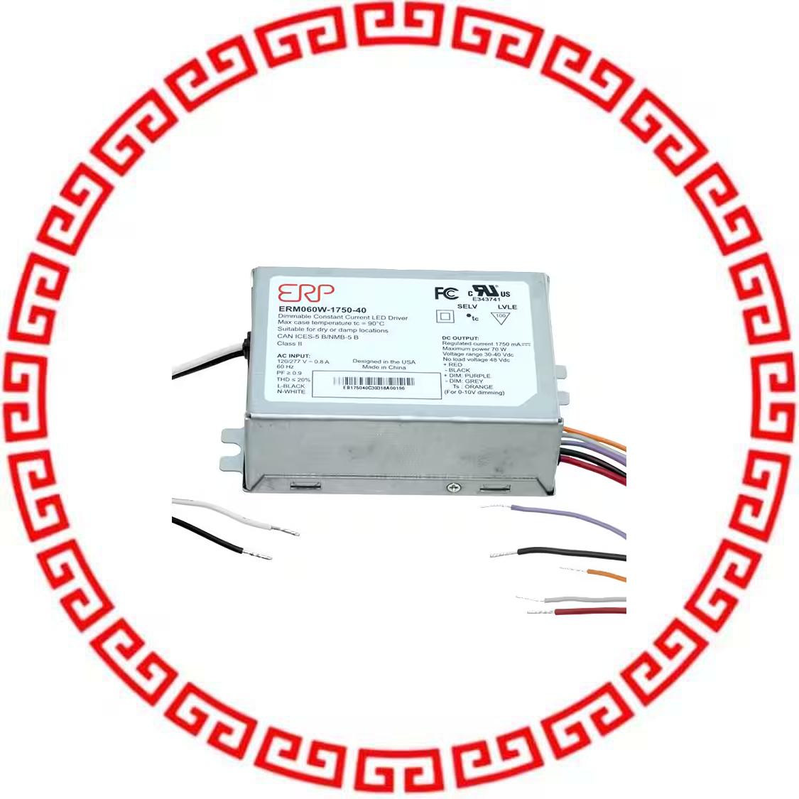 ERM060W-1750-40 LED DRIVER CC AC/DC 30-40V 1.75A