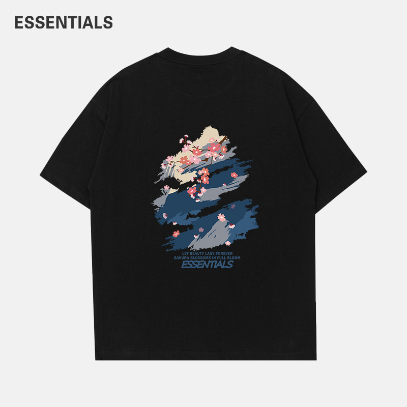 ESSENTIALS官方短袖男T恤女美式高街fog复线梅花山水印花情侣半袖