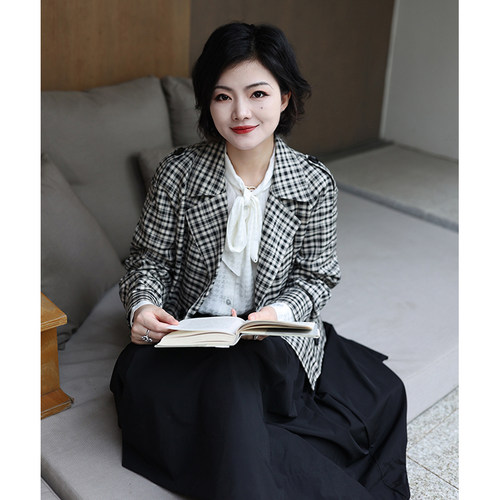 西装领短外套韩版时尚短风衣女
