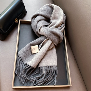 法国CINSKINS~两小无猜围巾女纯色羊毛围巾女冬保暖男士围脖