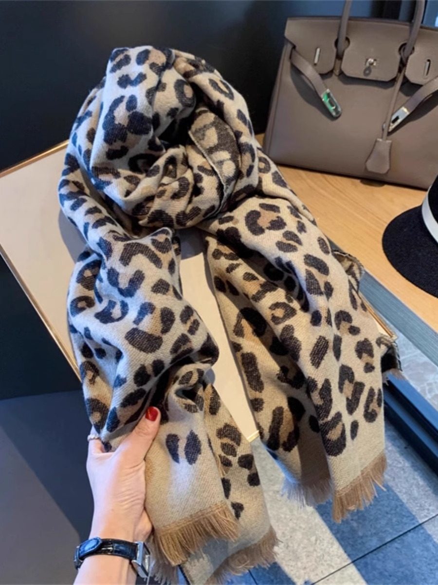 法国CINSKINS~时尚轻奢羊绒围巾围脖秋冬季保暖双面豹纹毛边流苏,节庆用品/礼品,创意礼盒/礼品套组,淘宝优惠券,粉丝福利购,淘宝优惠卷