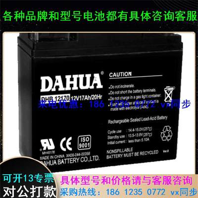 DAHUA大华蓄电池DHB12210免维护12V21AH消防 UPS备用电源 EPS系统