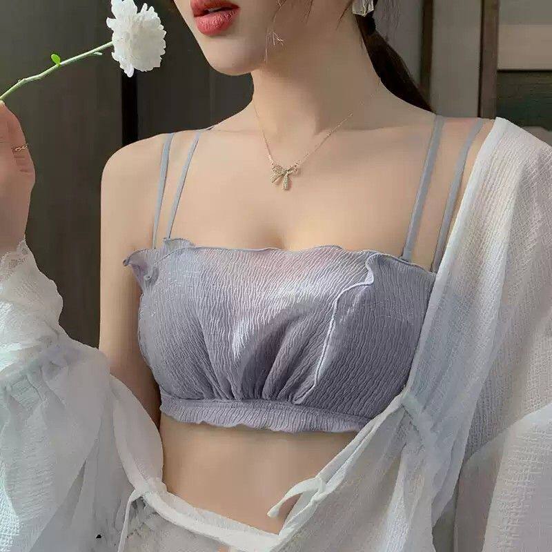 无肩带内衣女夏季薄款小胸聚拢2026年新款爆款美背文胸无钢圈套装