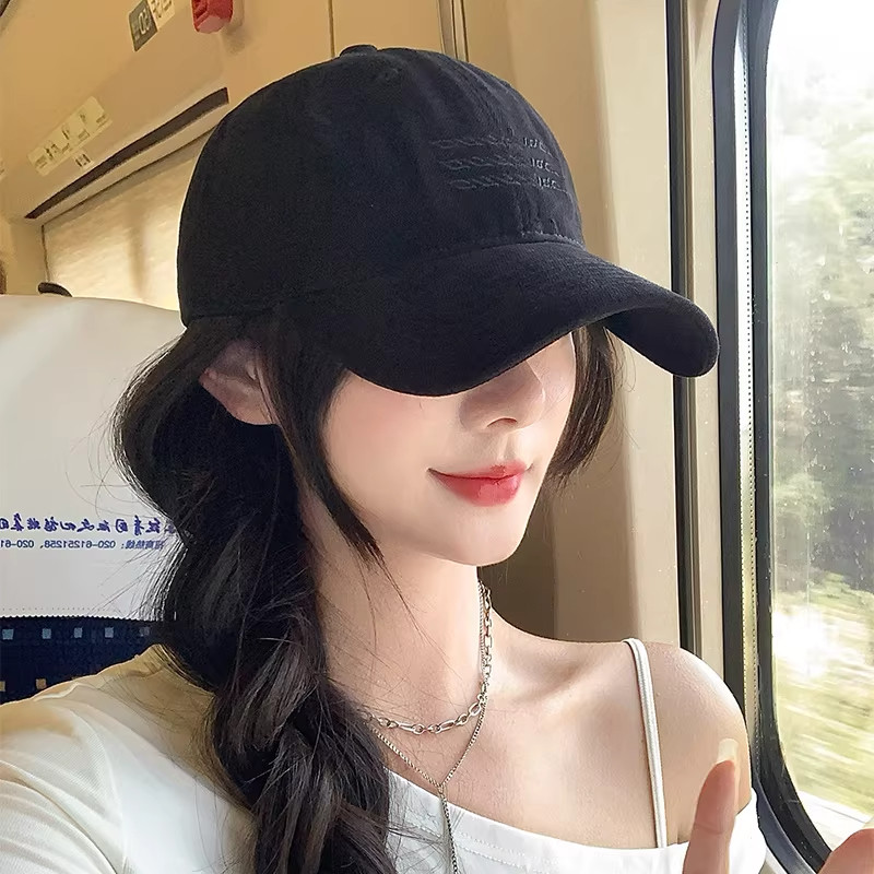 黑色棒球帽子女款2026新款宽帽檐大脸显脸小韩系百搭防晒鸭舌帽子