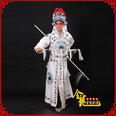 速发全龙戏军好绉团花箭衣京剧剑曲服装舞台演出将装武生武将戏服