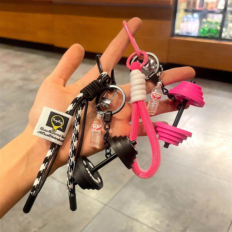 速发创意黑粉哑铃小挂件扣运动训练搭子健身房小礼品扣小挂件