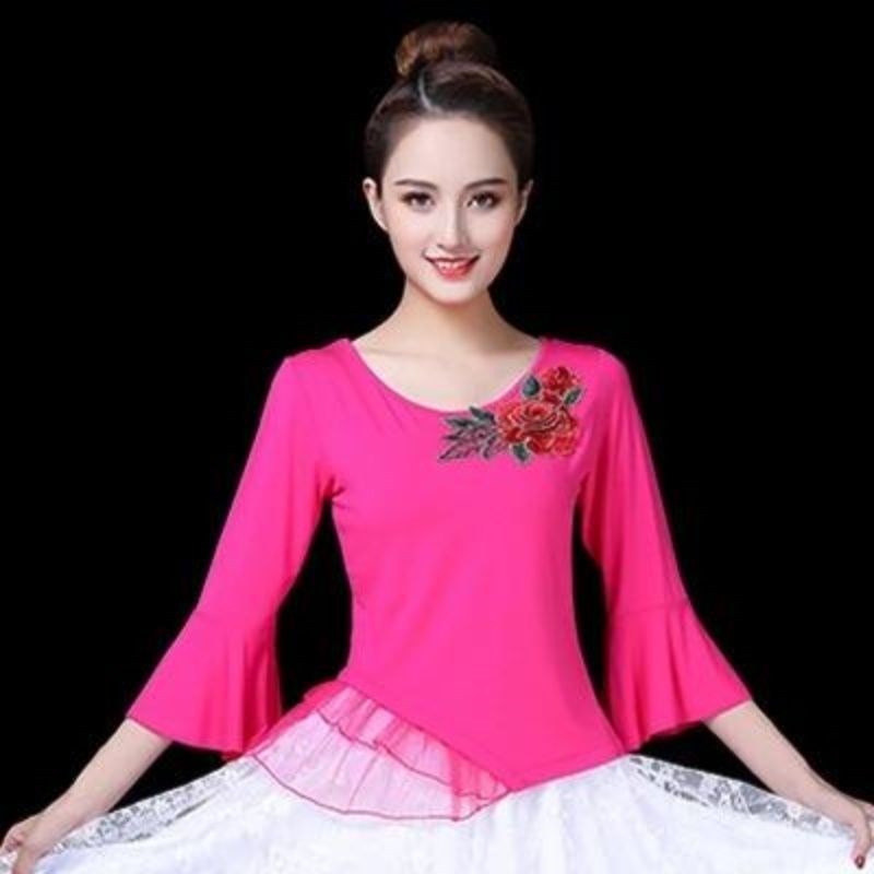 速发杨丽萍广场舞服袖新款上衣莫绣尔装跳舞衣民族风代花演出服