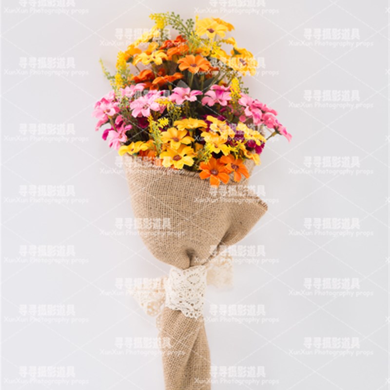 速发新款韩式简纱摄影道花手捧花 影楼外景拍摄道具具 婚约清新精