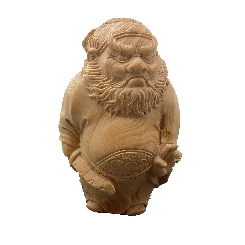 速发小叶黄杨木雕崖柏手把件天师钟馗神像人物手把玩文玩实木工艺