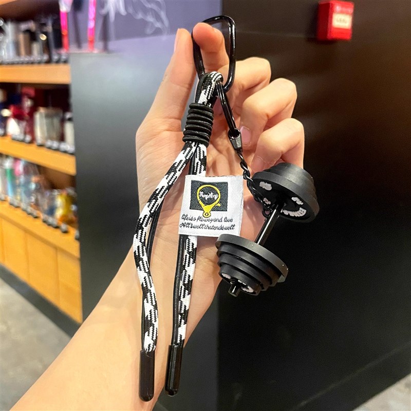 速发健身器材扣迷你哑铃挂件链杠铃小挂件挂饰健身房礼物