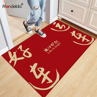 速发绒得达红色入户门地垫门门进口外门垫家用防滑出入平安圈满脚