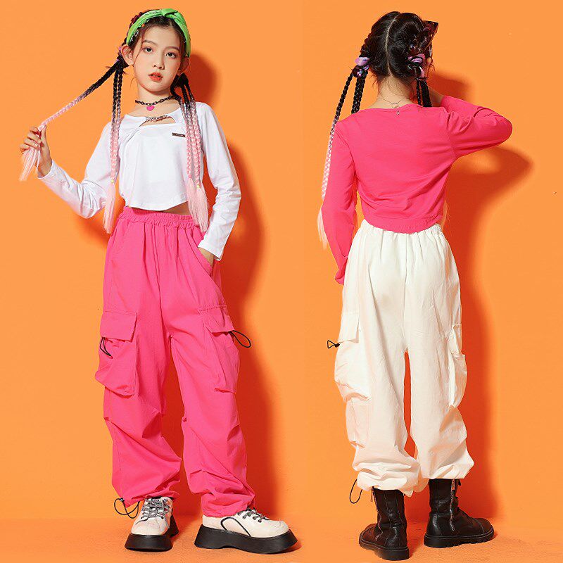 速发爵士舞服装童嘻哈孩iphop露脐走秀演出服儿童街舞潮服h舞蹈服