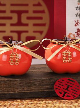 速发柿柿件意迁婚柿子桌面摆如乔结新居客厅小饰品新婚家居订婚用