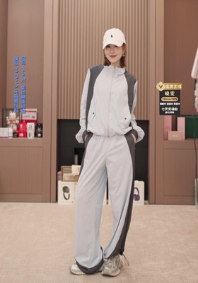 宽松显瘦防晒外套阔腿裤两件套