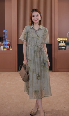 裙长114起【晓雯严选】森系收腰印花连衣裙 F212-26X017