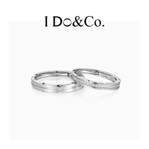 I Do&Co.Destiny情侣对戒开口纯银戒指一对 纪念日礼物送男女朋友
