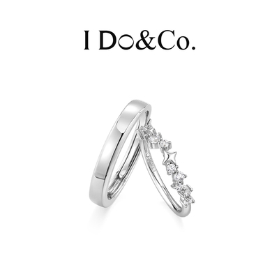 I Do&Co.满天星情侣对戒小众时尚款设计银戒指送女朋友礼物