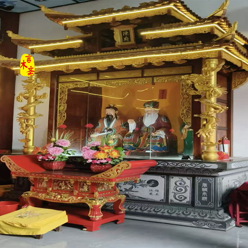 宗祠祖先柜祠堂神龛大型道观寺庙立神台佛龛供桌供奉祖先神楼定制