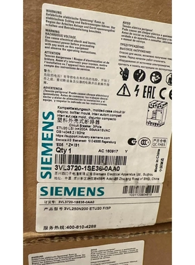 非标价西门子断路器 3VL3720-1SE36-0AA0 全新正品议价