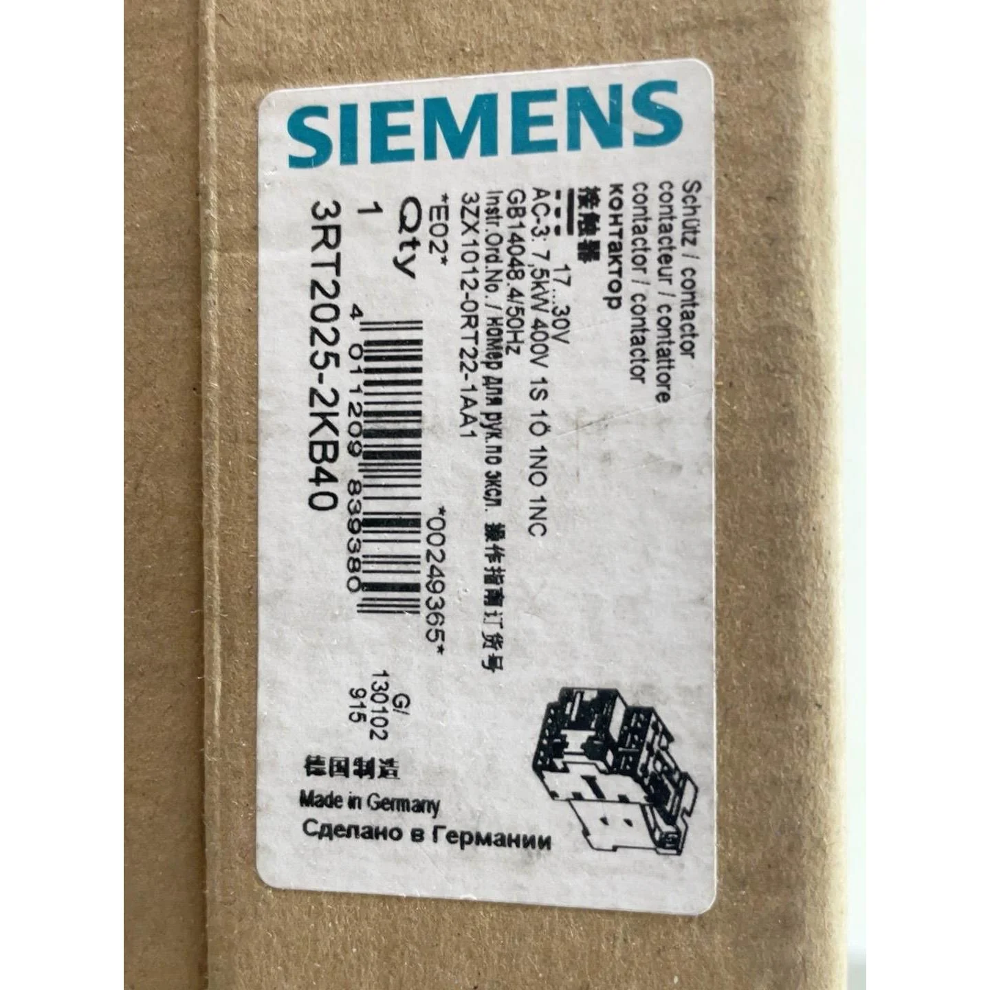 非标价西门子接触器 3RT2025-2KB40 全新原装正品议价