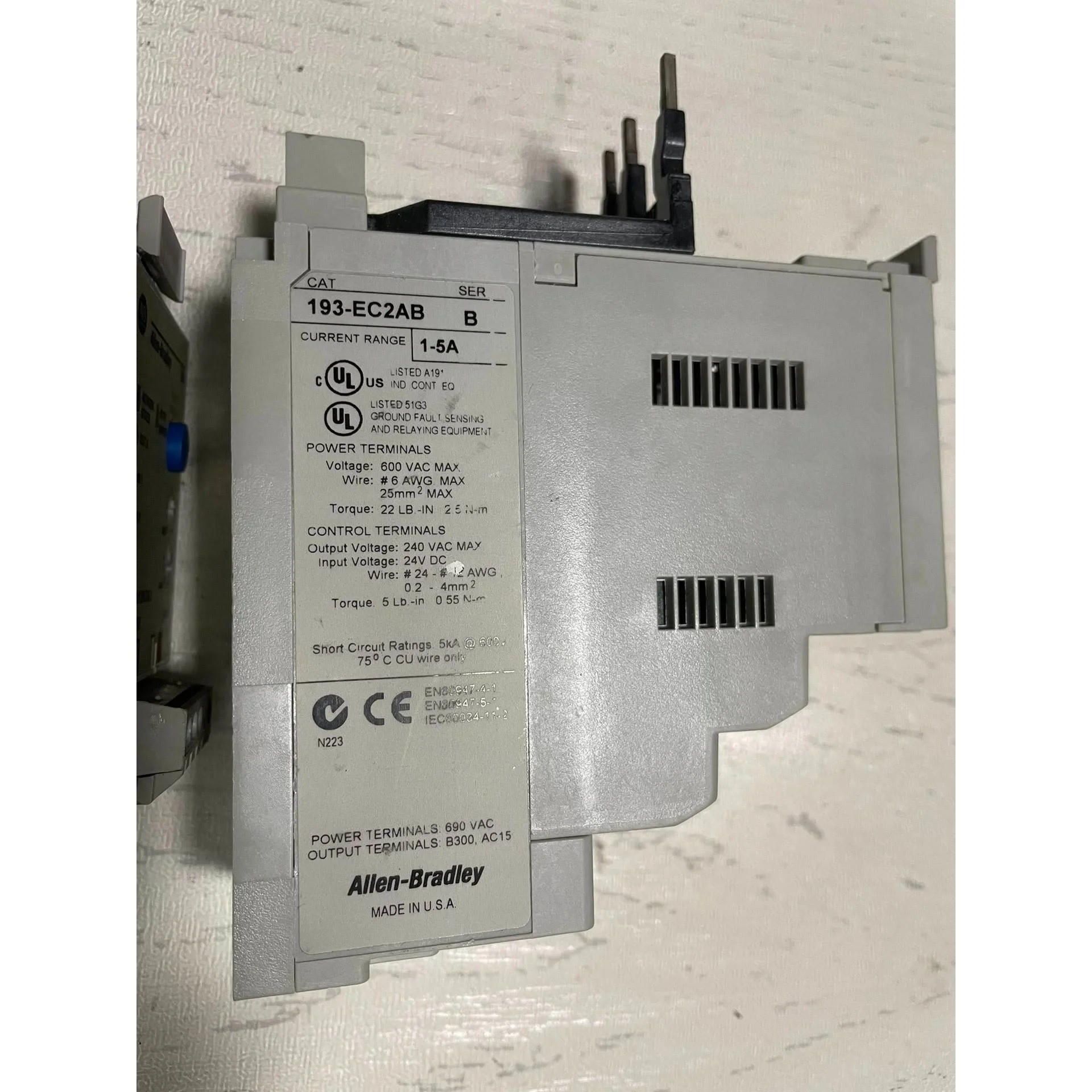 非标价193-EC1AD 拆机AB过载继电器，实图拍摄功能完好，标议价