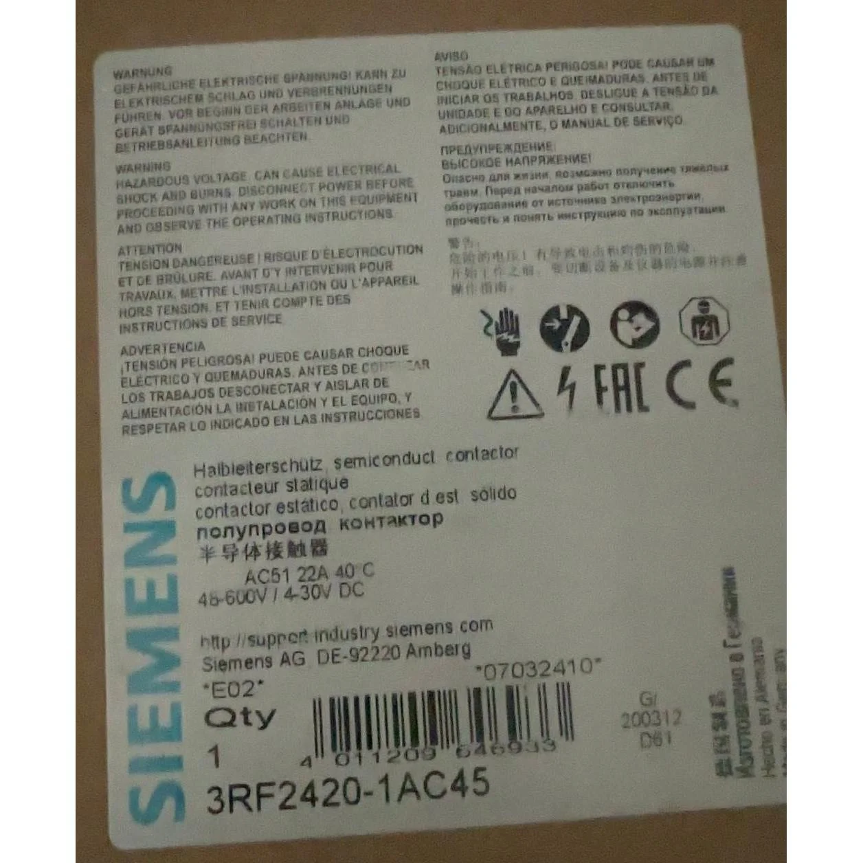 非标价3RF2420-1AC45 西门子正品包邮议价