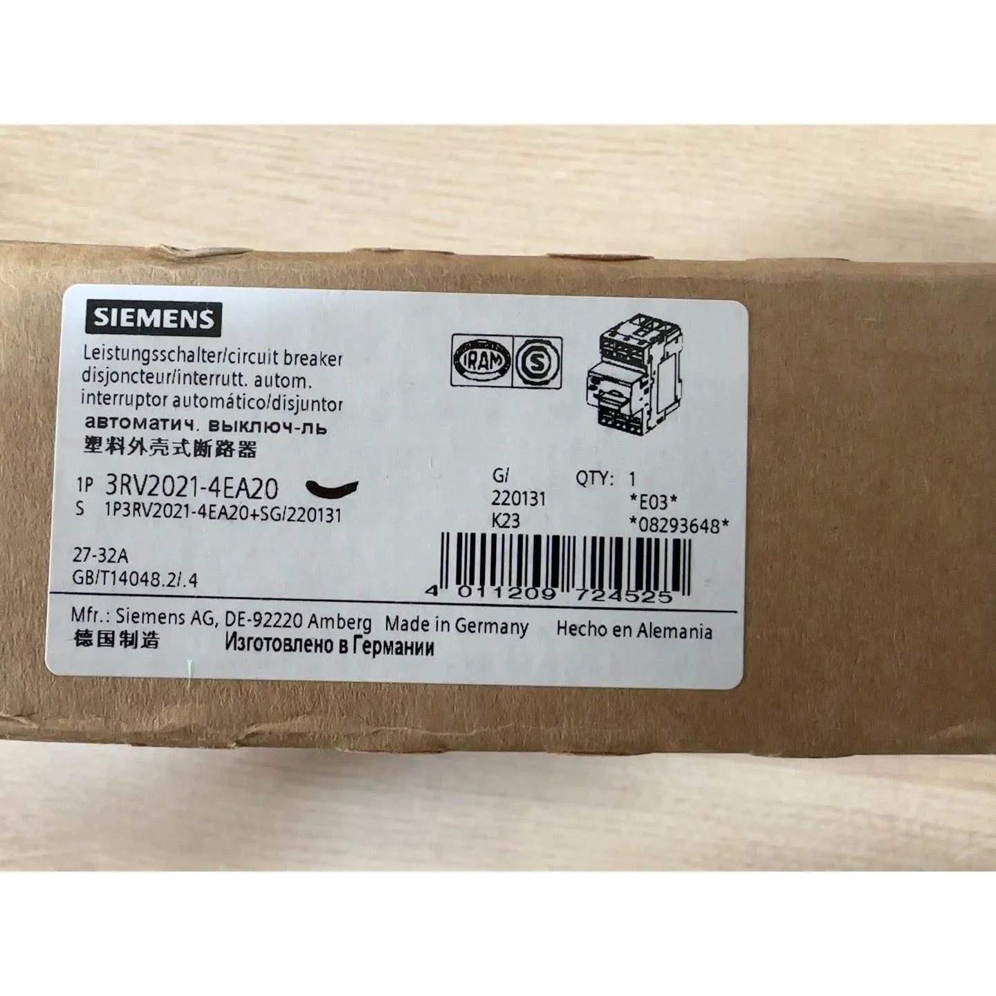 非标价西门子断路器 3RV2021-4EA20 全新原装正品议价