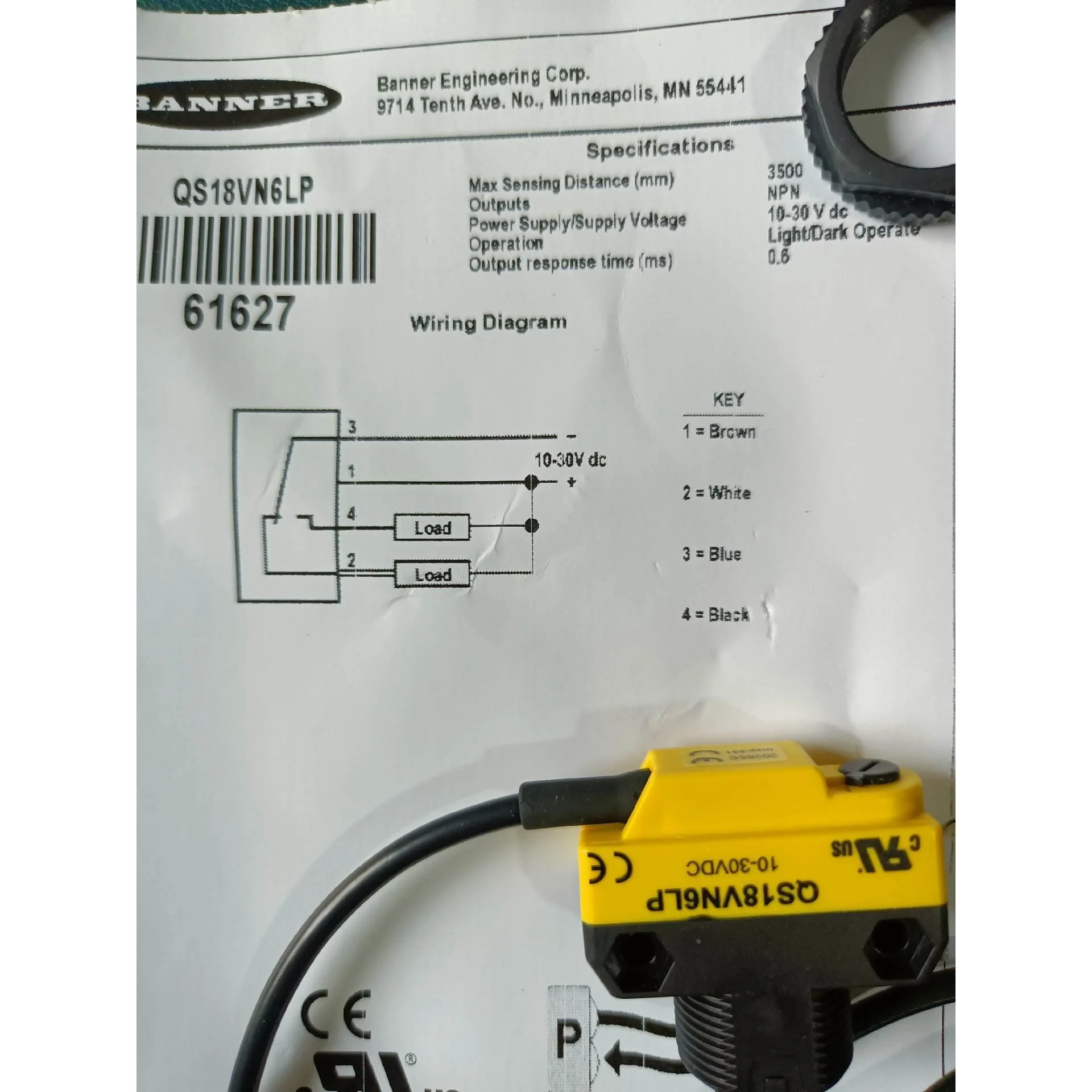 非标价美国邦纳光电传感器QS18VN6LP。BRT一51X51BM议价